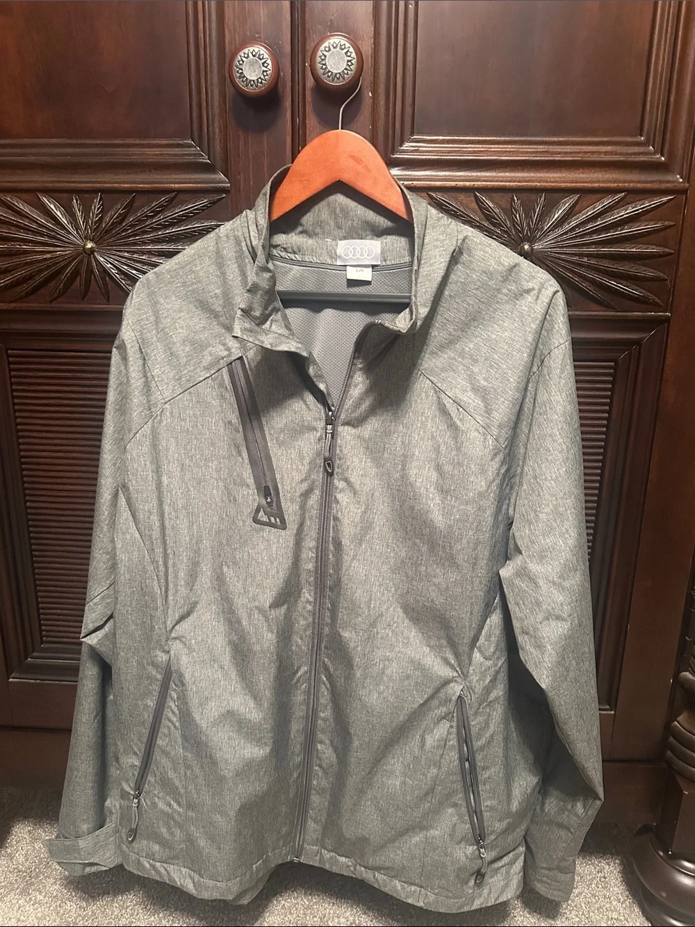Lightweight Grey Performance Jacket with Zip Pockets